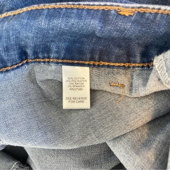 Blue denim button western prairie cottagecore stretchy jean midi maxi skirt 16 - Picture 6 of 6